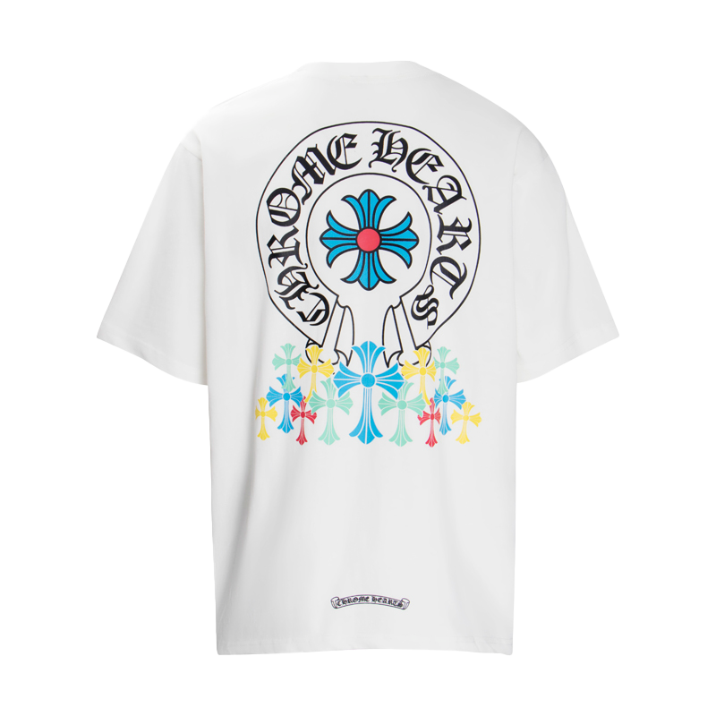 Multi-Design Gothic Cross & Horseshoe Graphic T-Shirts (Black/White)