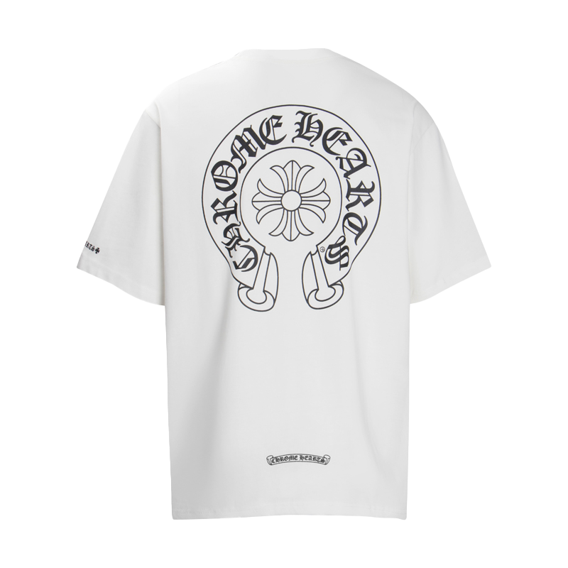 Multi-Design Gothic Cross & Horseshoe Graphic T-Shirts (Black/White)