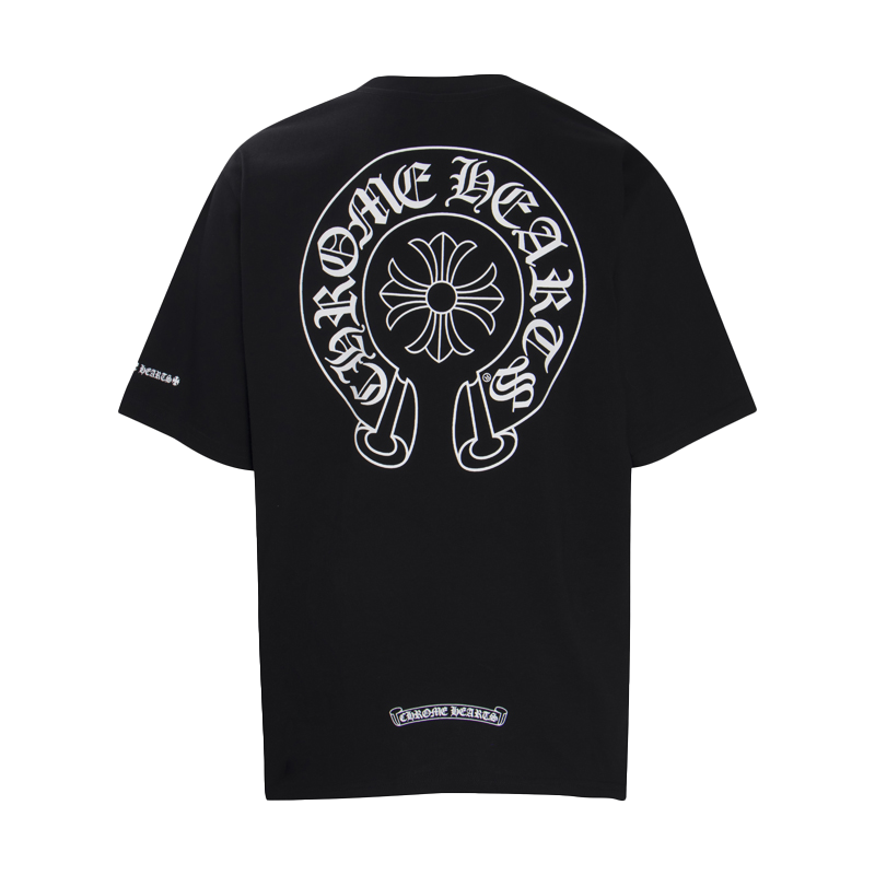 Multi-Design Gothic Cross & Horseshoe Graphic T-Shirts (Black/White)