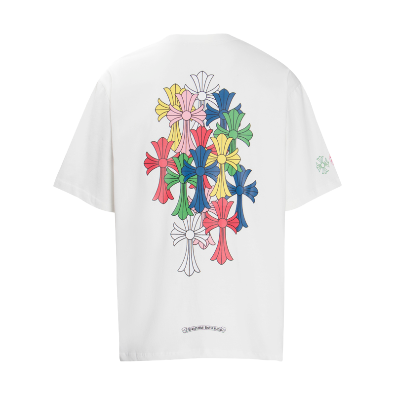 Multi-Design Gothic Cross & Horseshoe Graphic T-Shirts (Black/White)