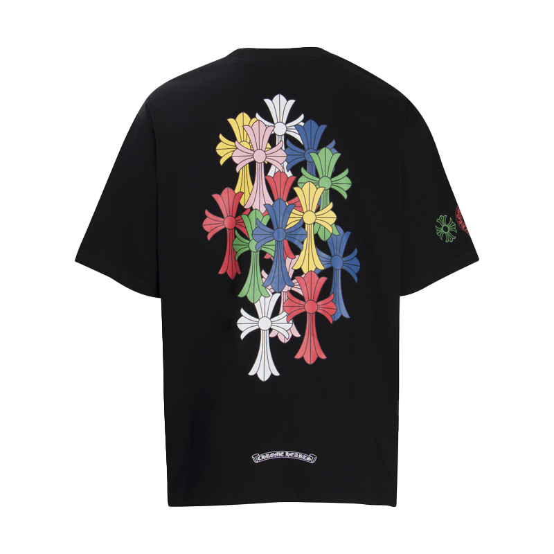 Multi-Design Gothic Cross & Horseshoe Graphic T-Shirts (Black/White)
