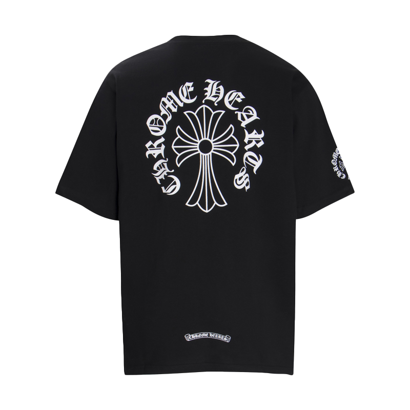 Multi-Design Gothic Cross & Horseshoe Graphic T-Shirts (Black/White)
