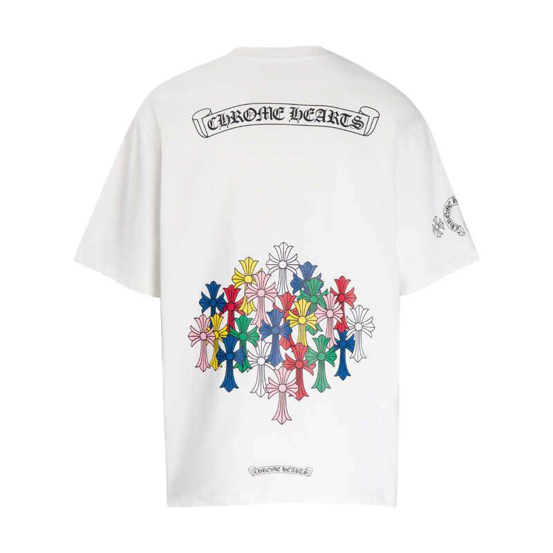 Multi-Design Gothic Cross & Horseshoe Graphic T-Shirts (Black/White)
