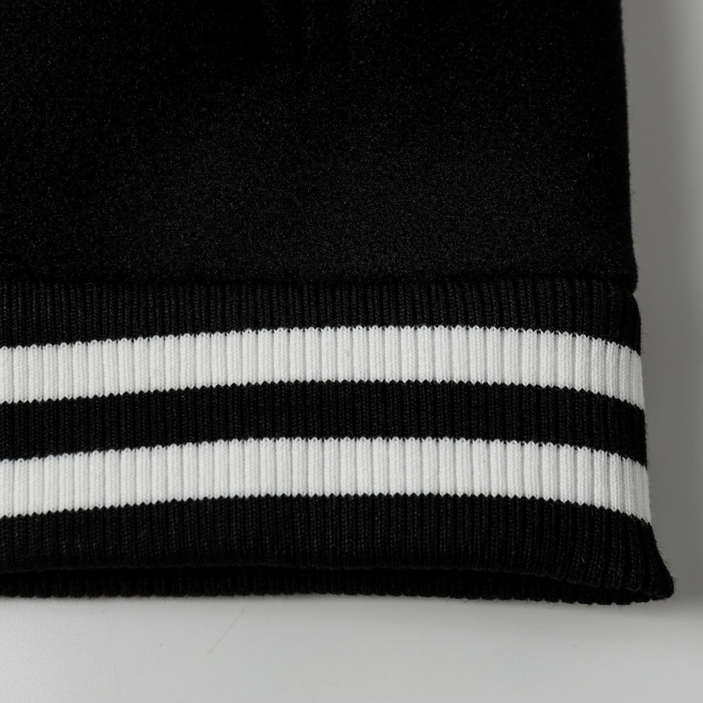 Varsity Jacket - Black White Gothic Baseball Coat 2206