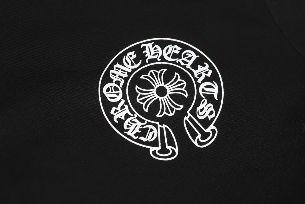 Logo Flag Long Sleeve Tee - Black White Gothic Street T-Shirt K2126