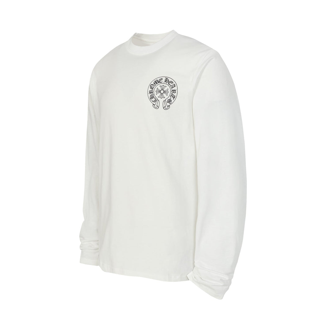 Logo Flag Long Sleeve Tee - Black White Gothic Street T-Shirt K2126