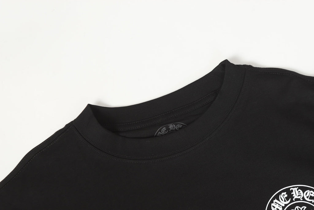 Logo Flag Long Sleeve Tee - Black White Gothic Street T-Shirt K2126