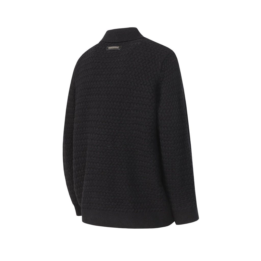 Gothic Cross Knit Cardigan - Black Grey Streetwear Jacket 904